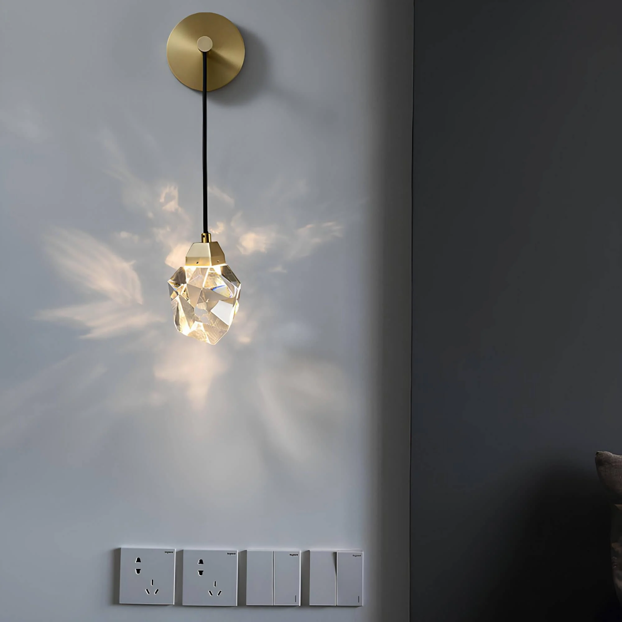Luxorlicht Moderne Wandleuchte Kristalle Led Warmweiss Energiesparend Wohnzimmer Schlafzimmer Flur Xlumina2