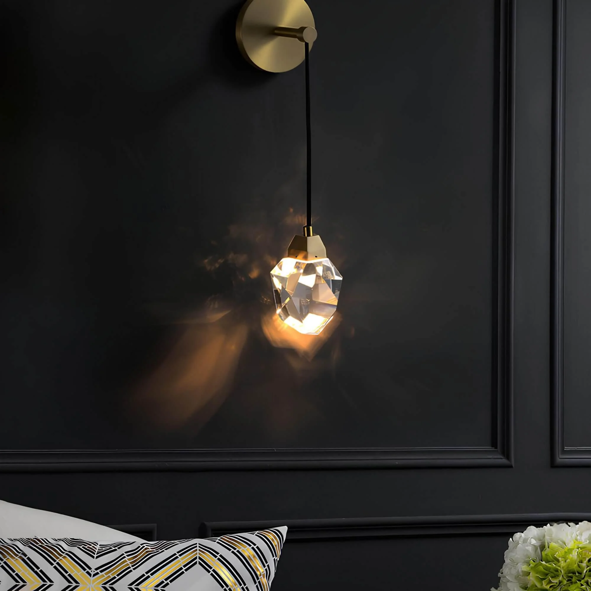 Luxorlicht Moderne Wandleuchte Kristalle Led Warmweiss Energiesparend Wohnzimmer Schlafzimmer Flur Xlumina3