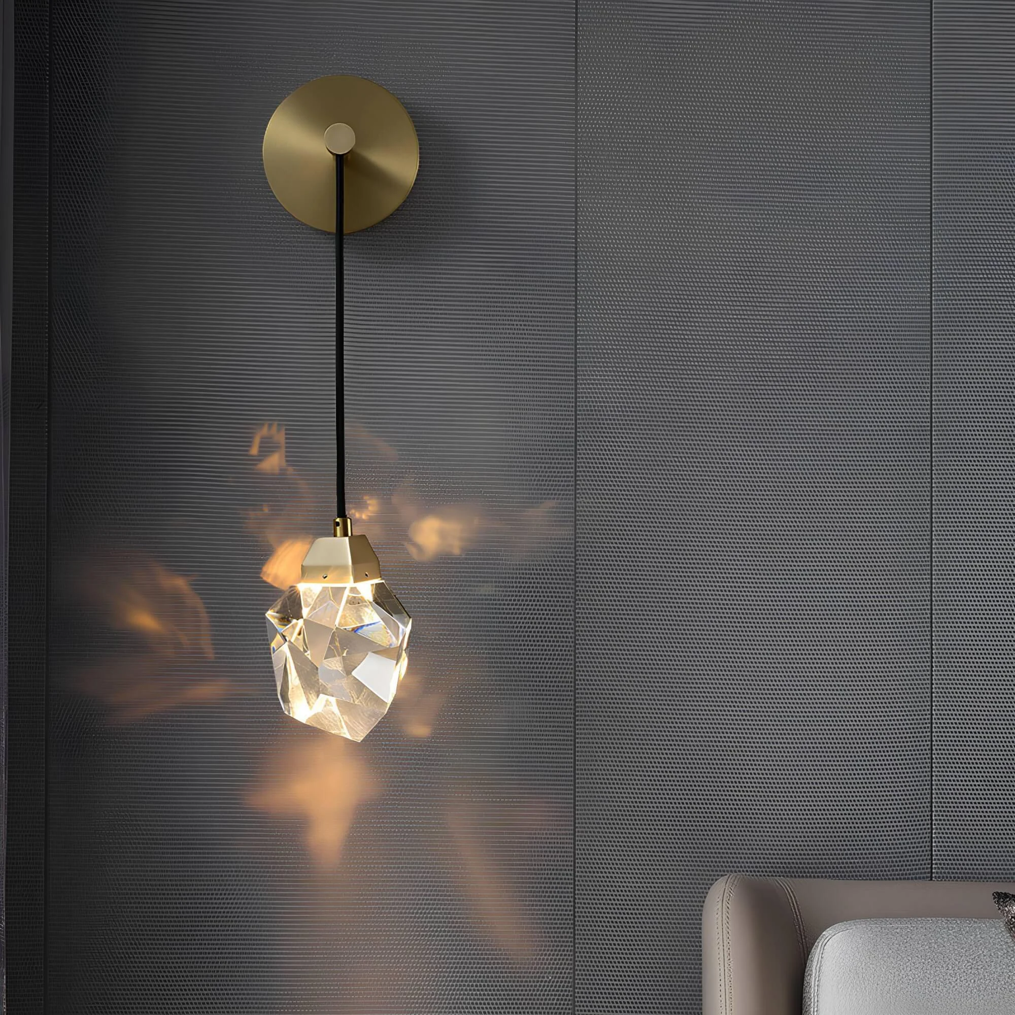 Luxorlicht Moderne Wandleuchte Kristalle Led Warmweiss Energiesparend Wohnzimmer Schlafzimmer Flur Xlumina4