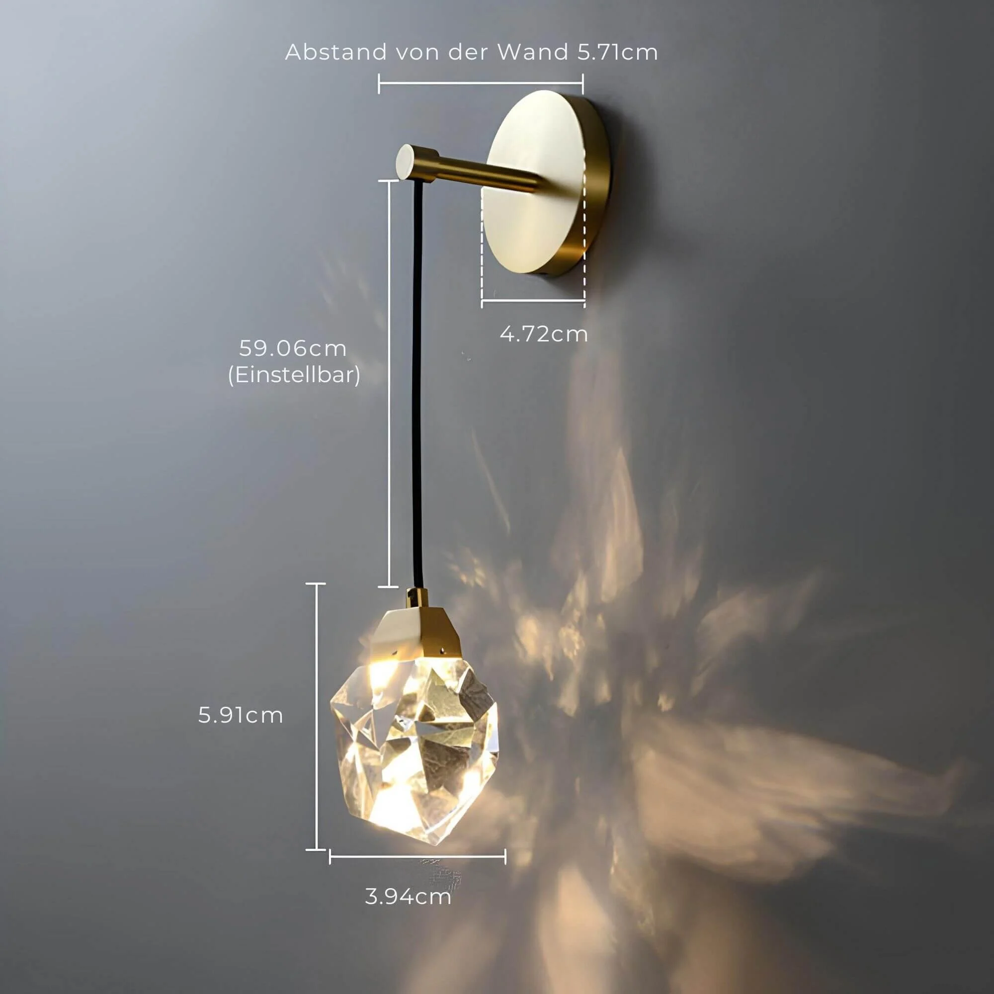 Luxorlicht Moderne Wandleuchte Kristalle Led Warmweiss Energiesparend Wohnzimmer Schlafzimmer Flur Xlumina8