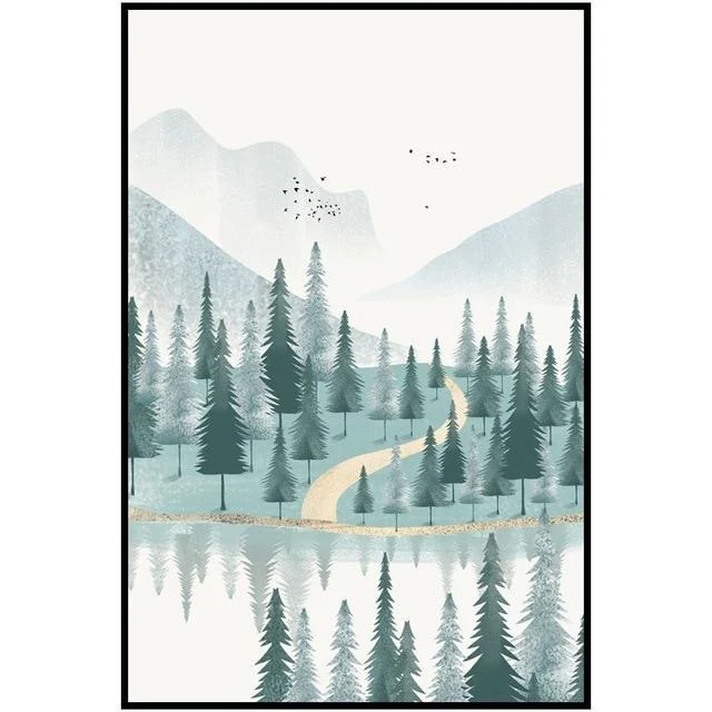 modern-minimalist-forest-and-river-poster-landscape-painting-print-canvas-259637 Modern Minimalist Forest And River Poster Landscape Painting Print Canvas 259637