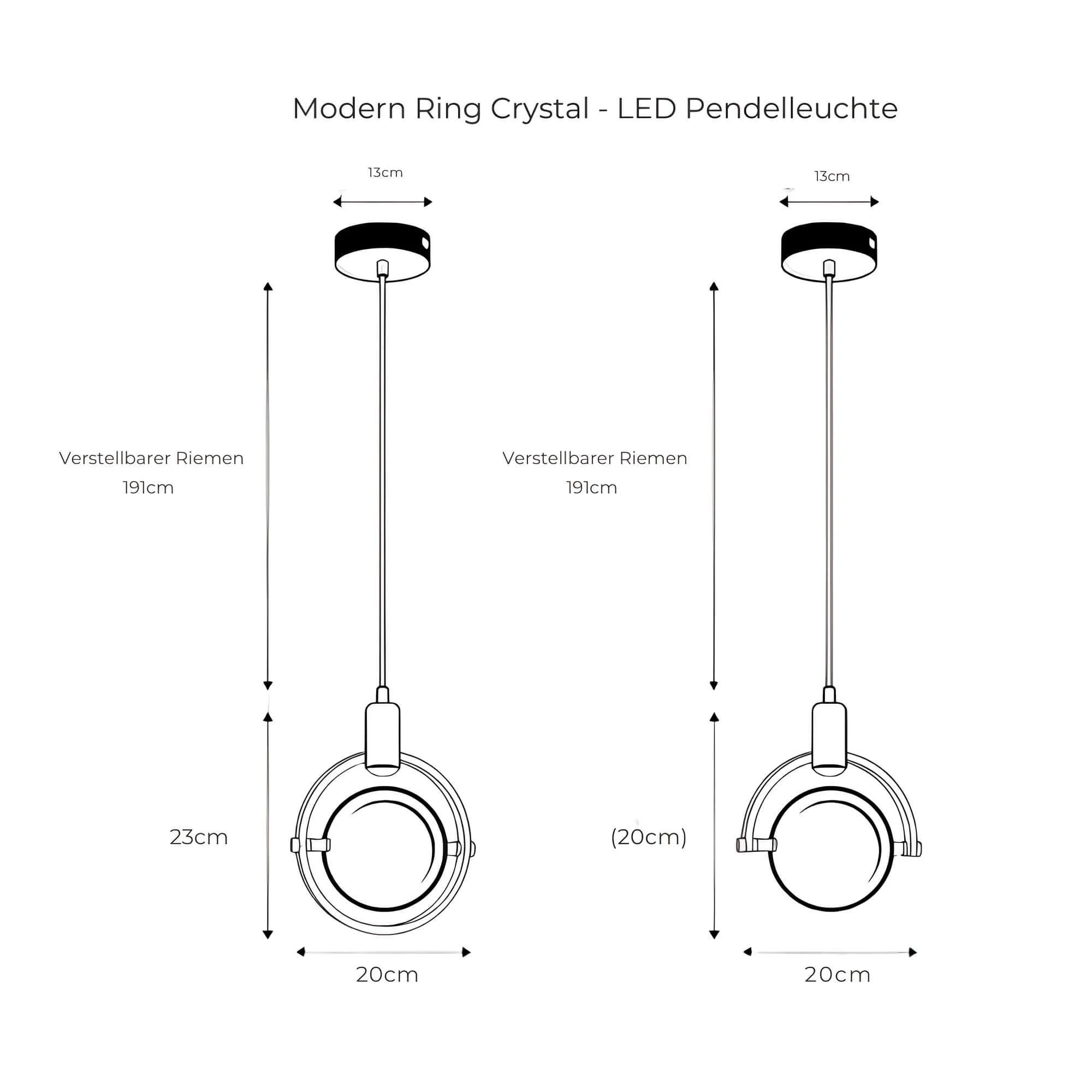 Modern Ring Crystal Led Pendelleuchte Halbring Kristallelemente Luxusbeleuchtung Energiesparend Xlumina9