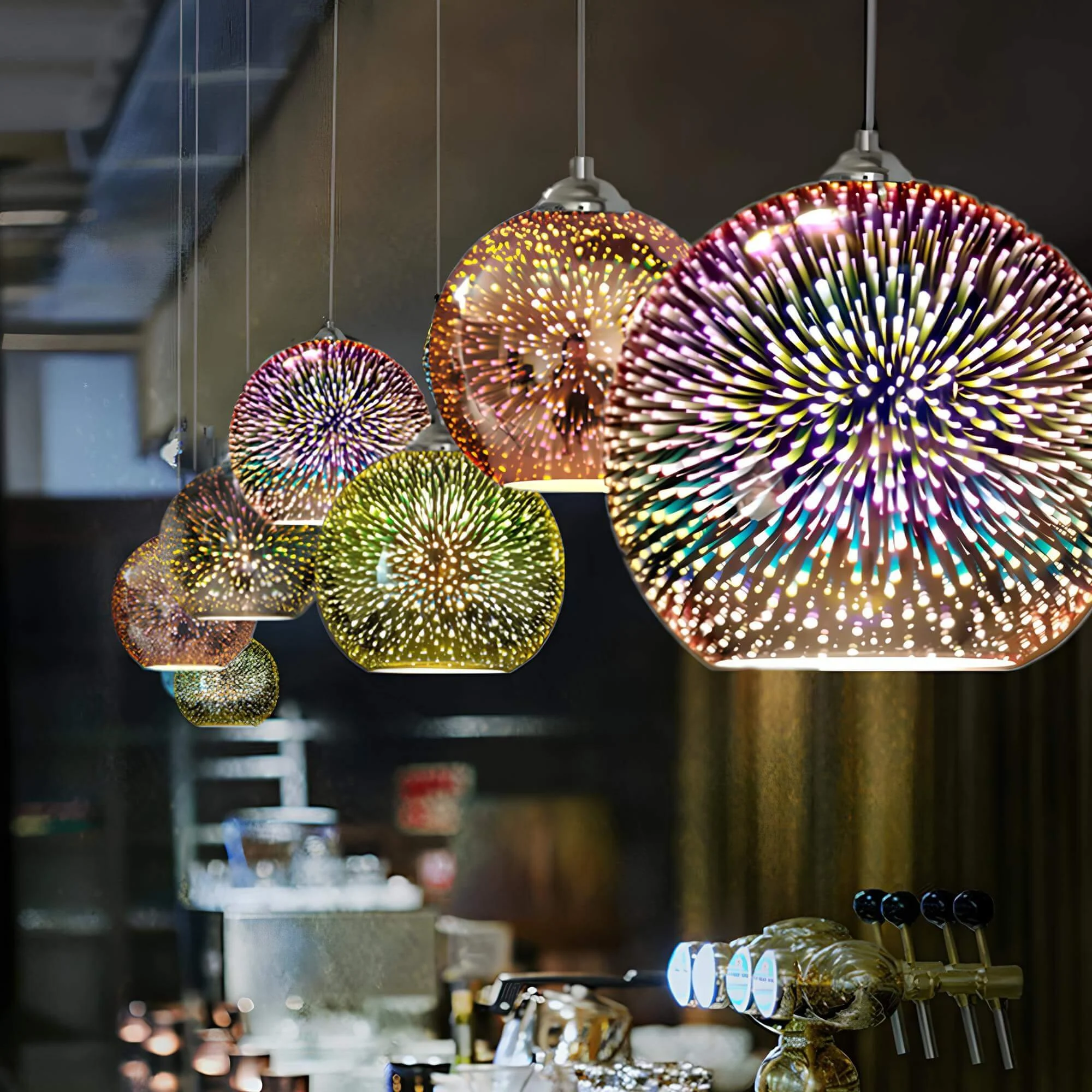 Moderne 3d Feuerwerk Glas Hangelampe Kreative Beleuchtung Xlumina 3