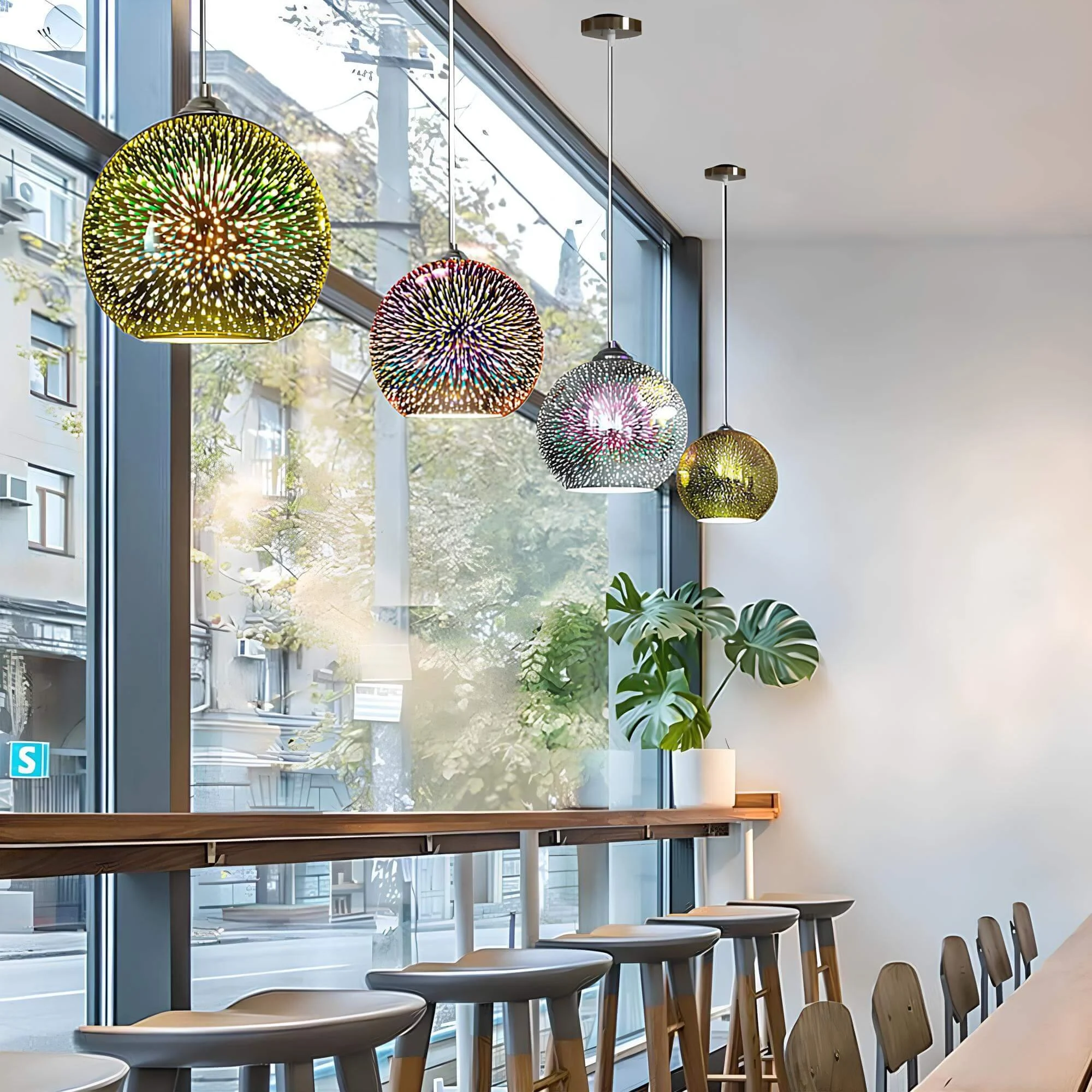 Moderne 3d Feuerwerk Glas Hangelampe Kreative Beleuchtung Xlumina 4