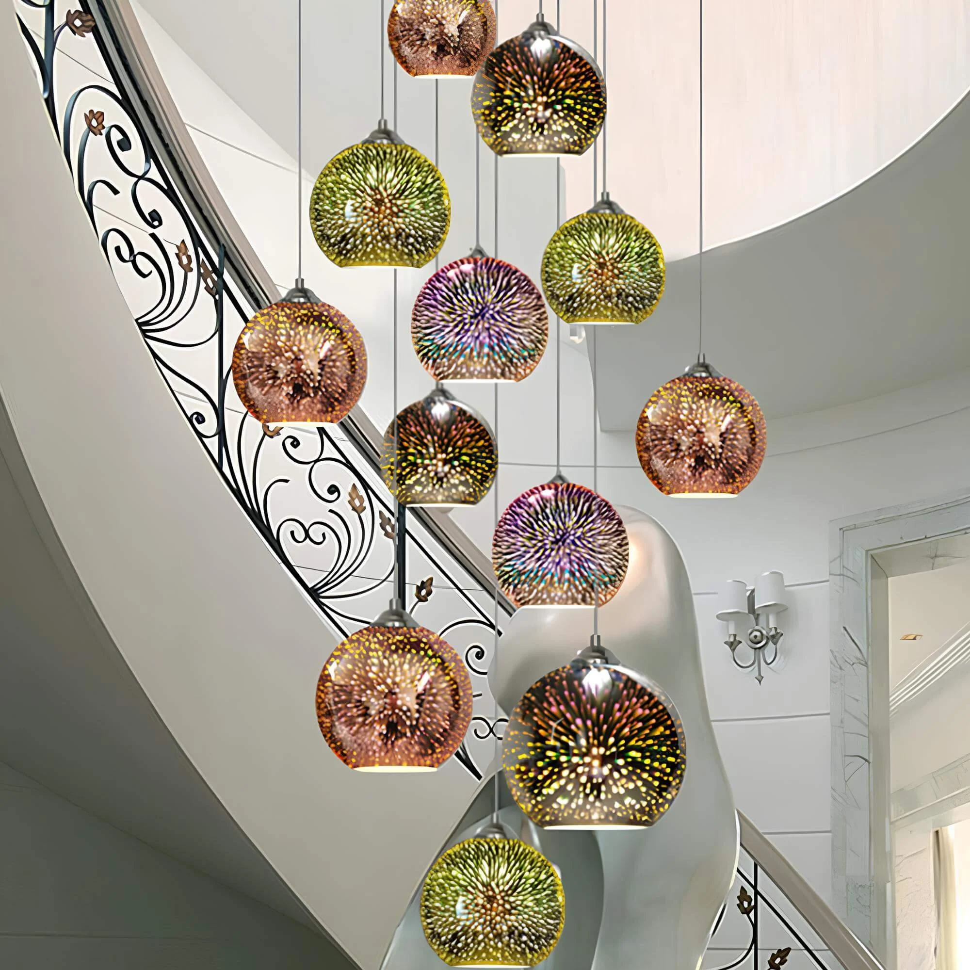 Moderne 3d Feuerwerk Glas Hangelampe Kreative Beleuchtung Xlumina 8