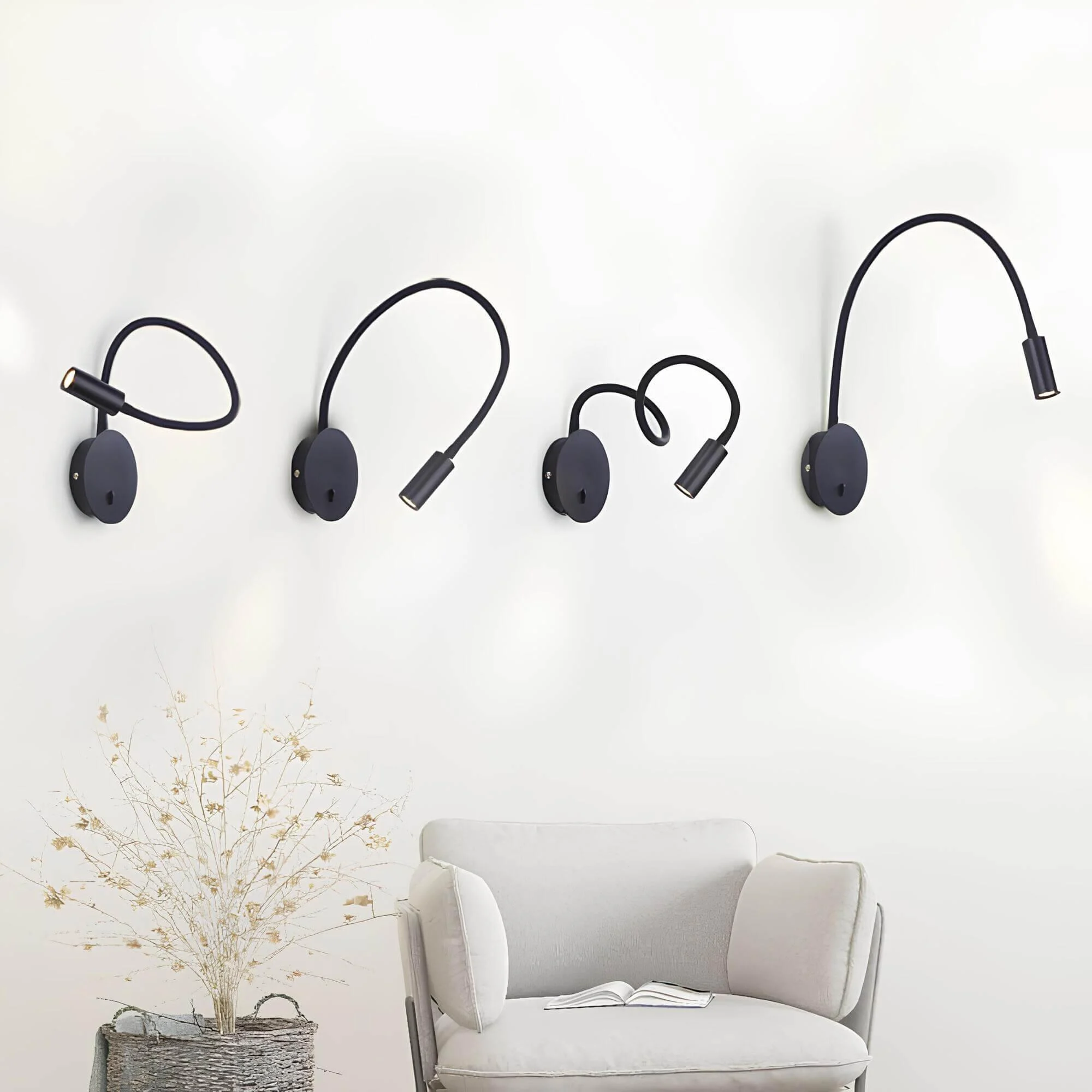 Moderne Led Wandlampe 360 Grad Verstellbares Licht 9w 4000k Schwarz Weiss Gold Elegant Xlumina 1