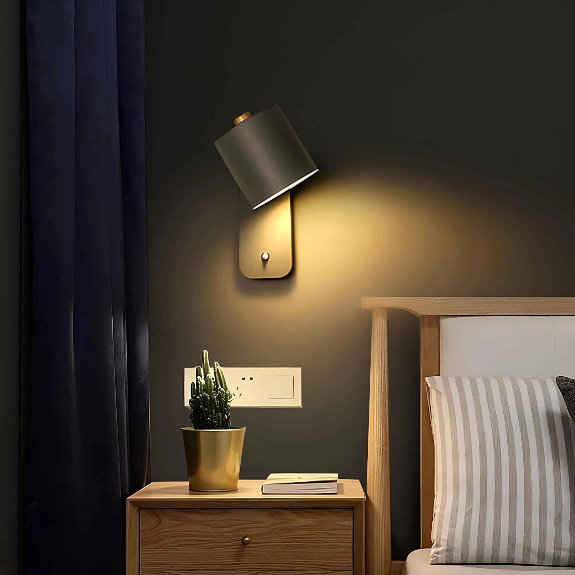 Moderne Led Wandleuchte Mit Schalter Innenbeleuchtung Schwarz Weiss Grau 9w Xlumina 9