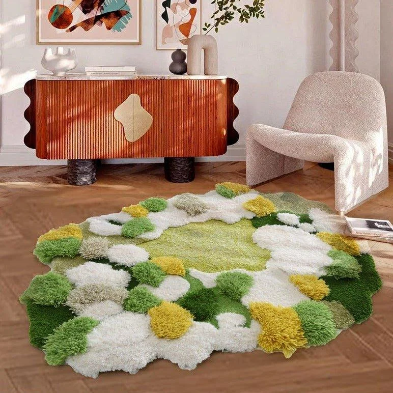 New Zealand Wool Moss Rug Patchandbagel 224397