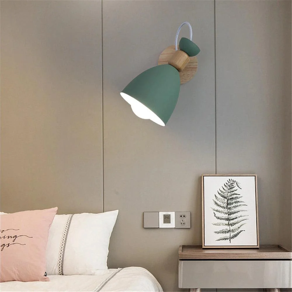 Nordic Solid Wood Bedroom Wall Light Mod Description 1
