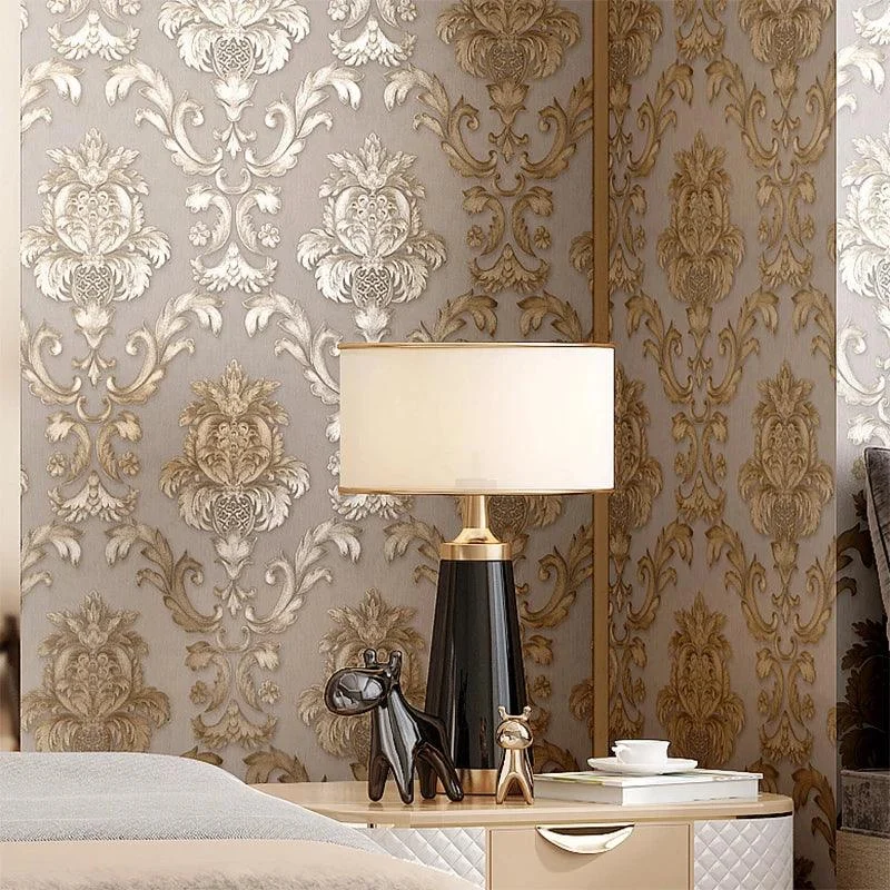 ovoin-Wallpaper-Khaki-Antique-Gold-Damask-Wallpaper-For-Living-Room-or-Bedroom-Waterproof-PVC-Wall-Paper Ovoin Wallpaper Khaki Antique Gold Damask Wallpaper For Living Room Or Bedroom Waterproof Pvc Wall Paper