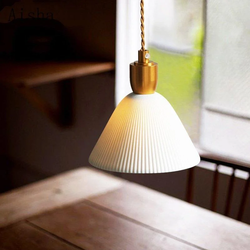 pleatedshadependantlightconic Pleatedshadependantlightconic