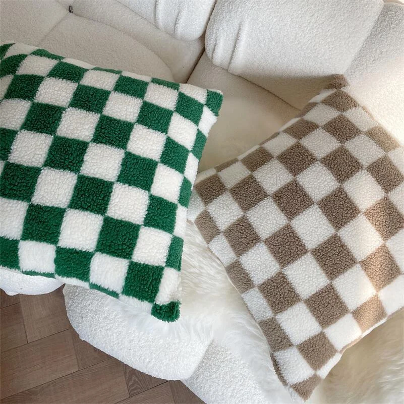 plush-fleece-chequerboard-cushion-183390 Plush Fleece Chequerboard Cushion 183390