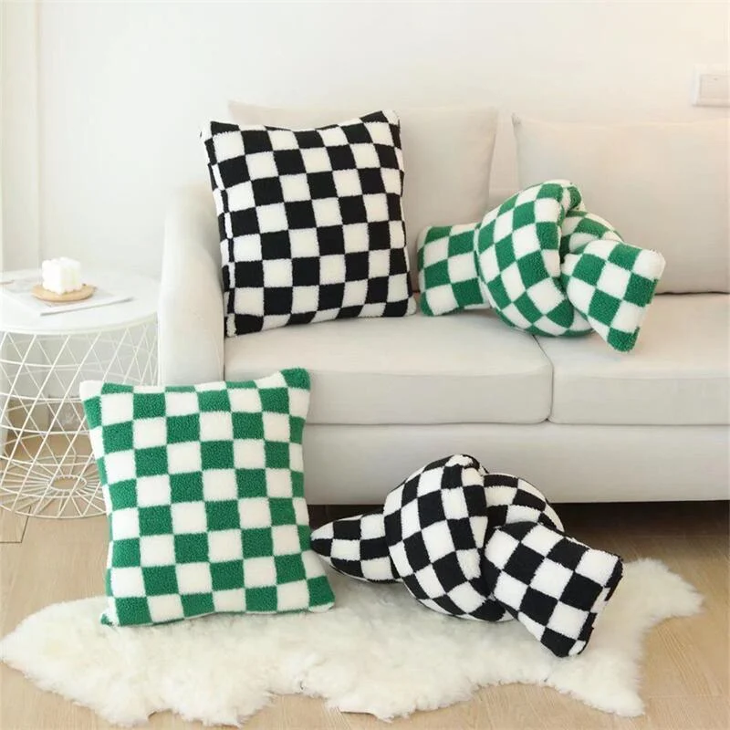 plush-fleece-chequerboard-cushion-570405 Plush Fleece Chequerboard Cushion 570405