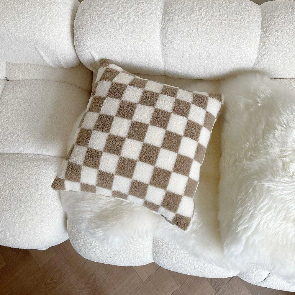 plush-fleece-chequerboard-cushion-654419 Plush Fleece Chequerboard Cushion 654419