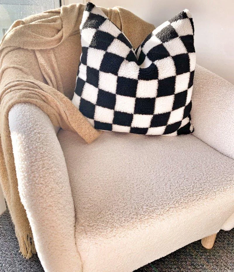 plush-fleece-chequerboard-cushion-689668 Plush Fleece Chequerboard Cushion 689668