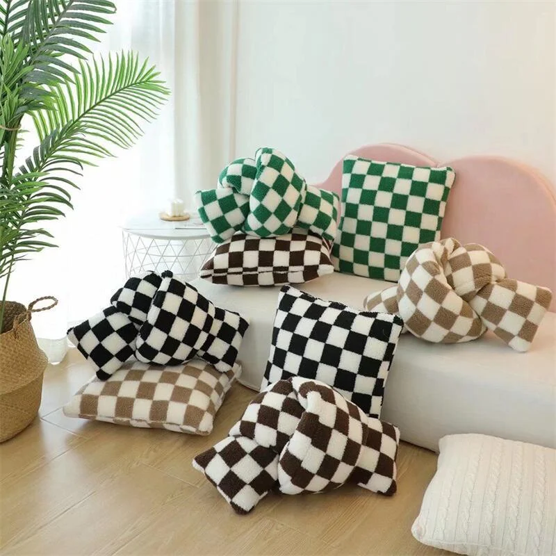 plush-fleece-chequerboard-cushion-876768 Plush Fleece Chequerboard Cushion 876768