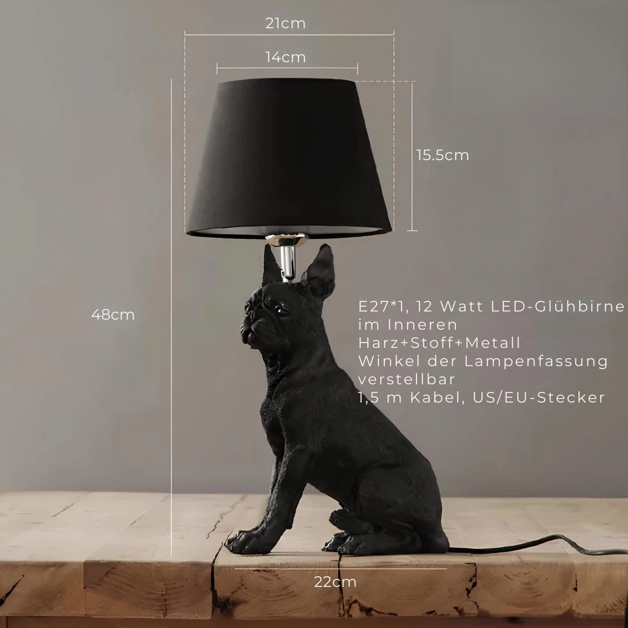 pupart-puppy-art-deco-tischlampe-schwarz-weiss-dekorative-leuchte-modern-xlumina Pupart Puppy Art Deco Tischlampe Schwarz Weiss Dekorative Leuchte Modern Xlumina