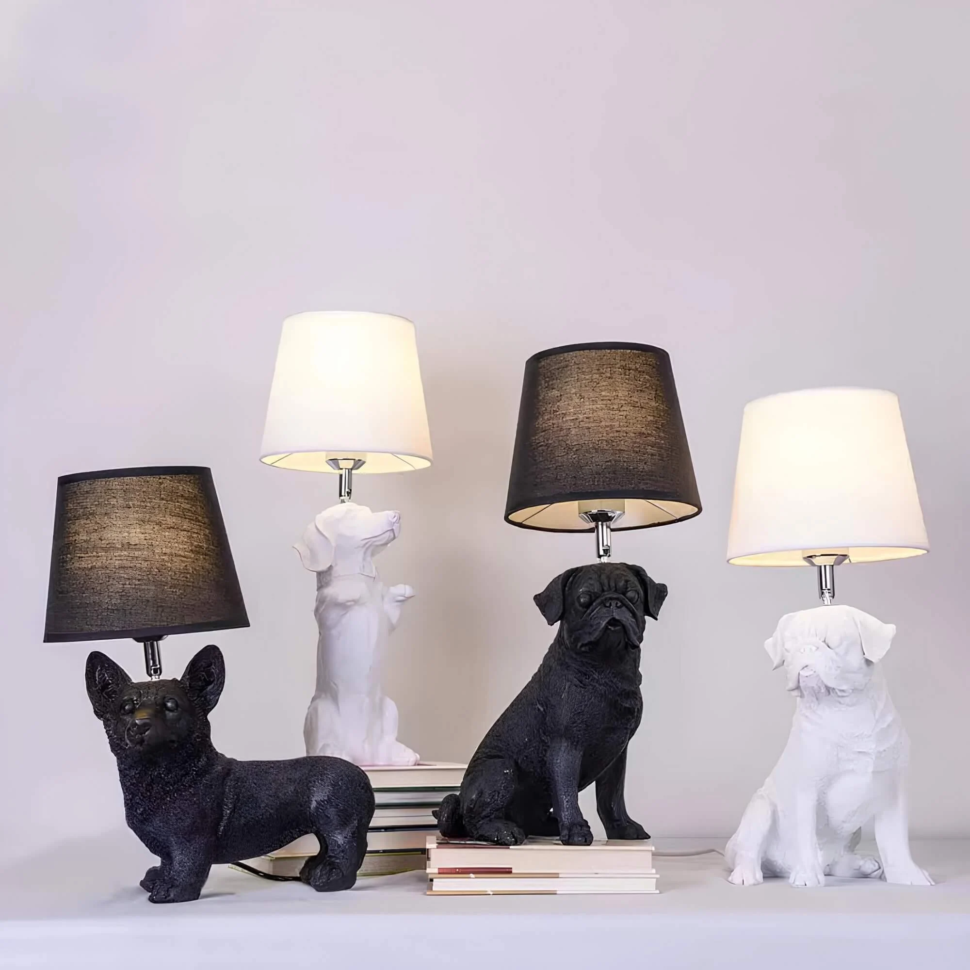 pupart-puppy-art-deco-tischlampe-schwarz-weiss-dekorative-leuchte-modern-xlumina13 Pupart Puppy Art Deco Tischlampe Schwarz Weiss Dekorative Leuchte Modern Xlumina13