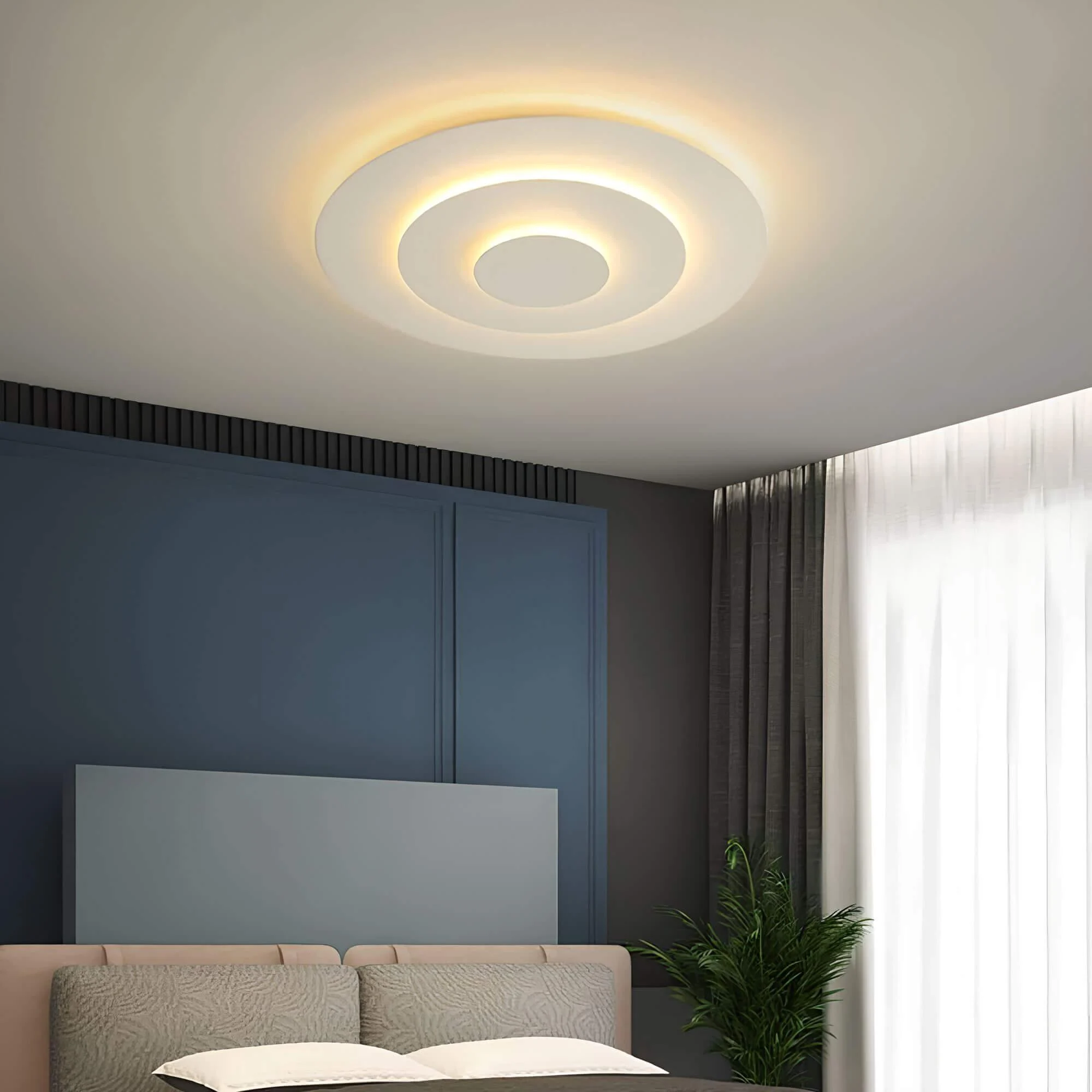 Quinn Modern Nordisch Rund Led Deckenleuchte Weiss Wohn Schlafzimmer Acryl Metall Xlumina3
