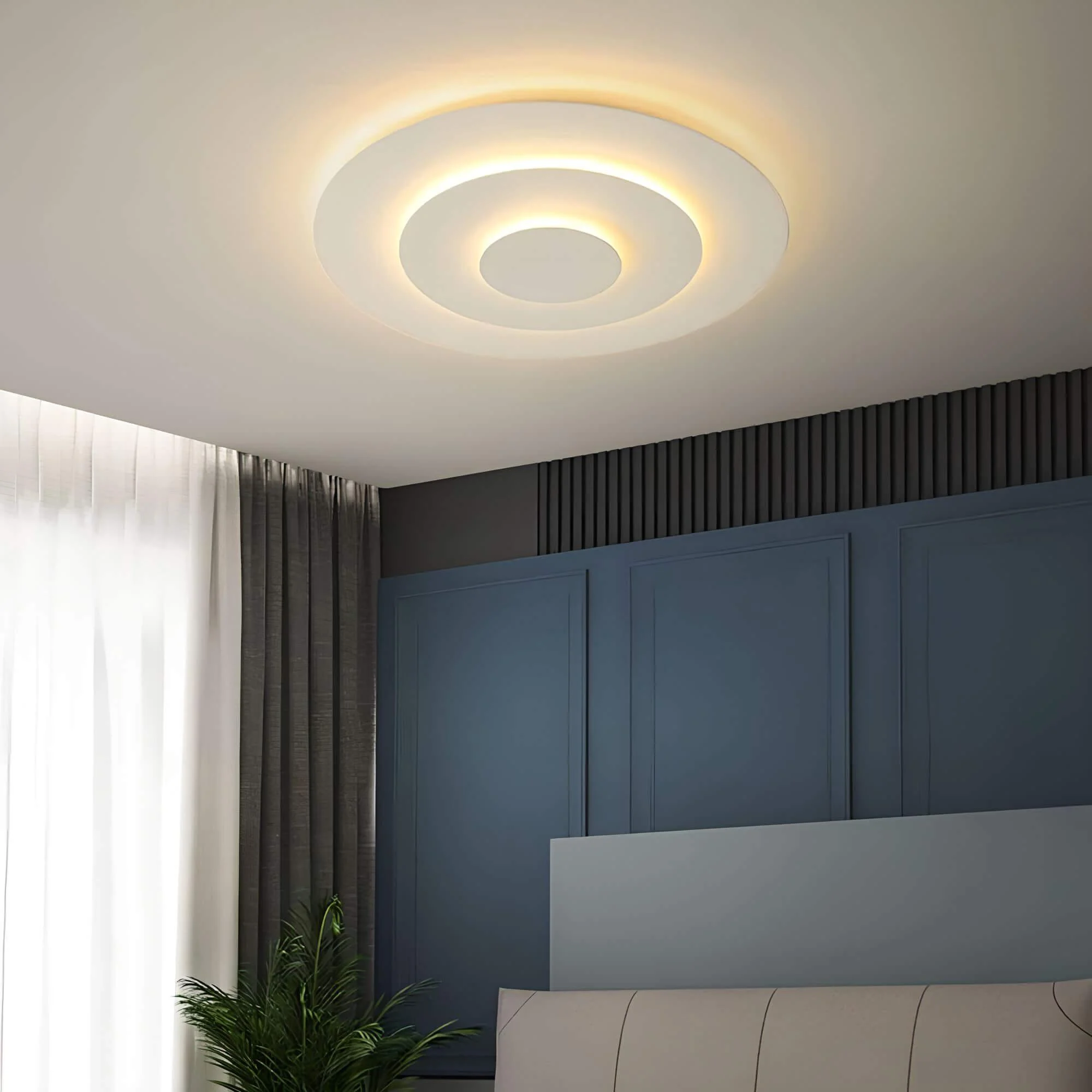 Quinn Modern Nordisch Rund Led Deckenleuchte Weiss Wohn Schlafzimmer Acryl Metall Xlumina6