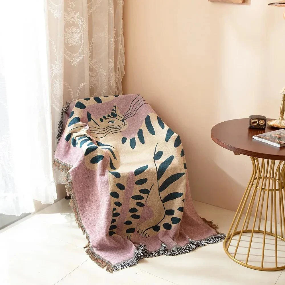 quirky-pink-cat-design-sofa-blanket-661569 Quirky Pink Cat Design Sofa Blanket 661569