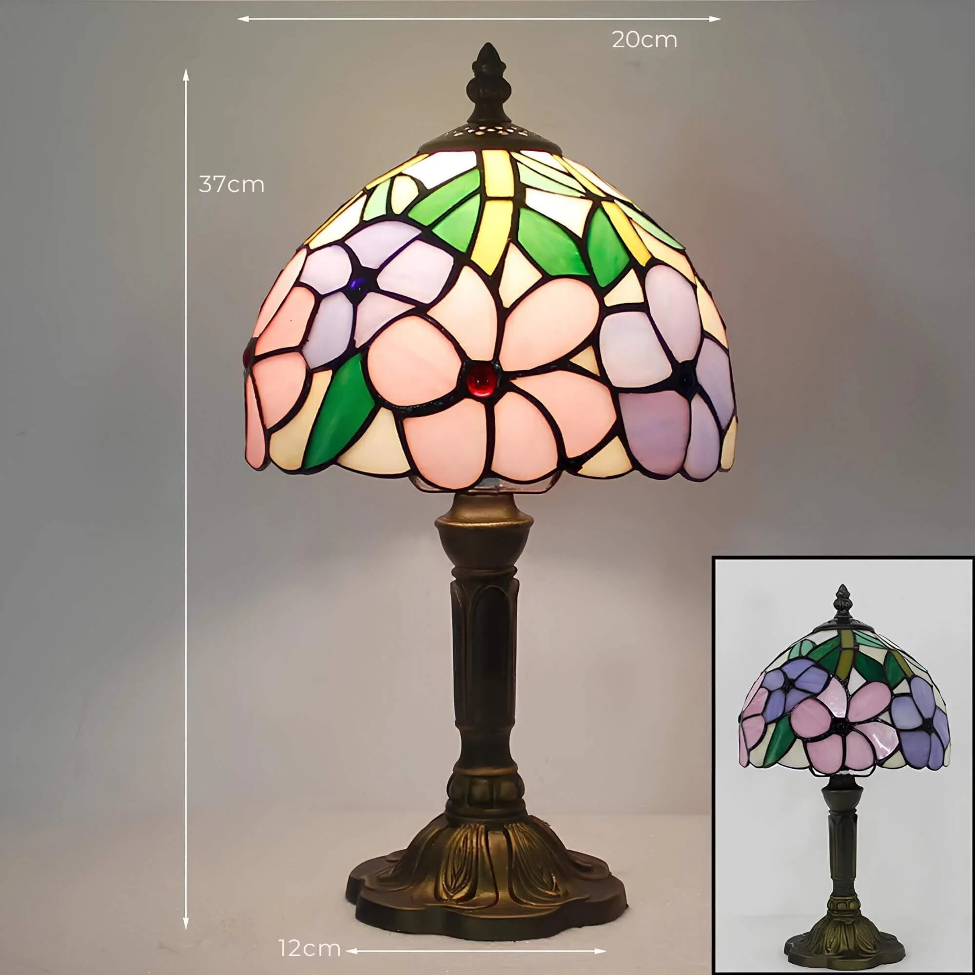 Radiant Hue Tiffany Tischlampe Handgefertigt Glaswarm Led Xlumina5
