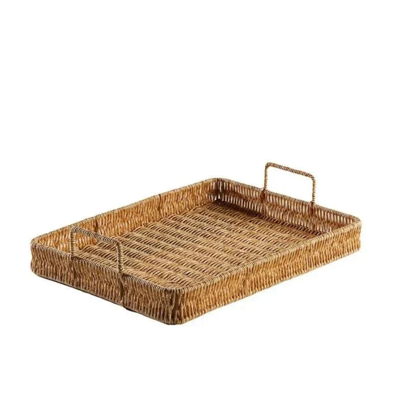 rattan-style-storage-tray-with-handle-107257 Rattan Style Storage Tray With Handle 107257