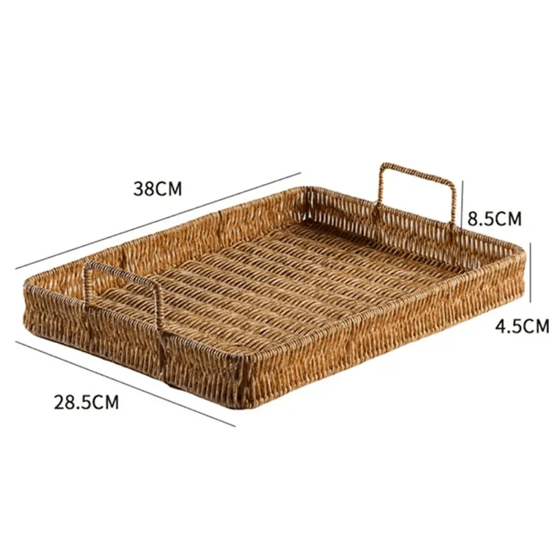 rattan-style-storage-tray-with-handle-481143 Rattan Style Storage Tray With Handle 481143