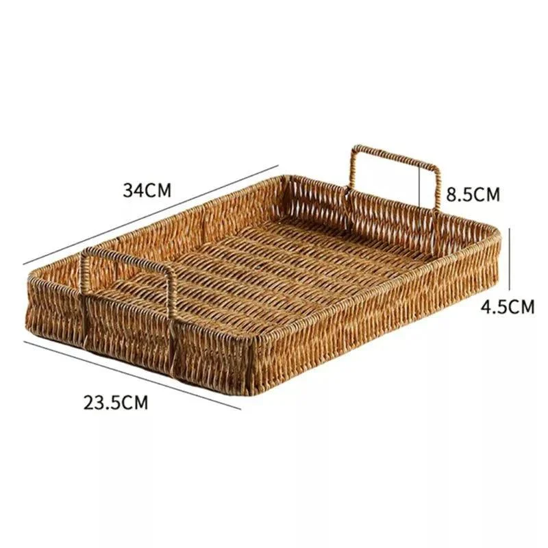 rattan-style-storage-tray-with-handle-804623 Rattan Style Storage Tray With Handle 804623