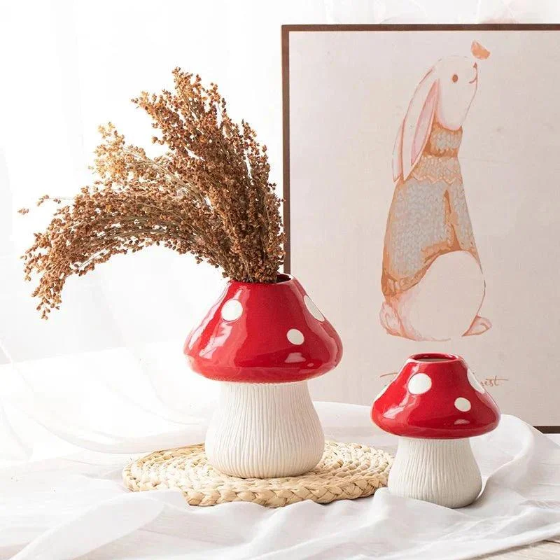 red-and-black-mushroom-shape-ceramic-vase-451071 Red And Black Mushroom Shape Ceramic Vase 451071