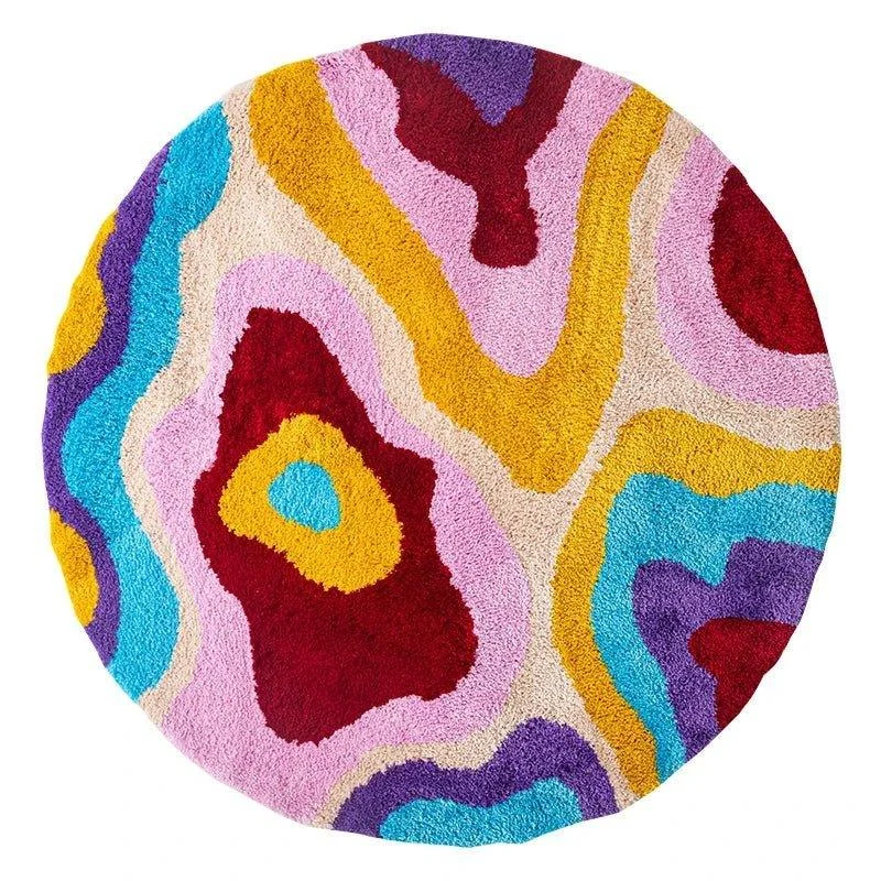 retro-design-psychedelic-tufted-rug-732234 Retro Design Psychedelic Tufted Rug 732234