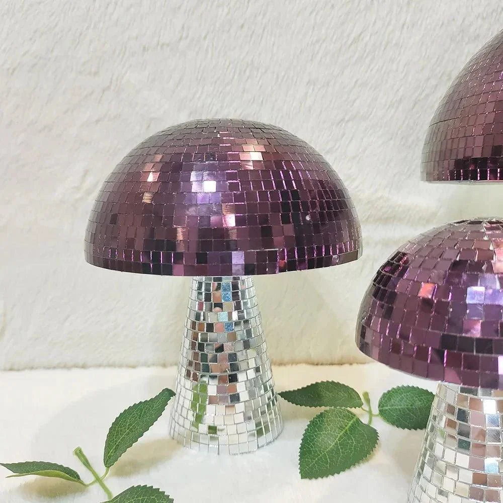 retro-purple-mushroom-disco-mirror-ball-210344 Retro Purple Mushroom Disco Mirror Ball 210344