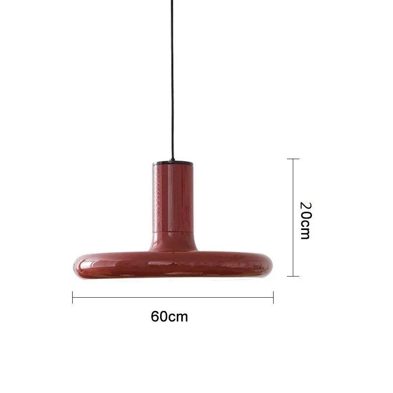 retro-style-dark-red-saucer-pendant-light-115210 Retro Style Dark Red Saucer Pendant Light 115210