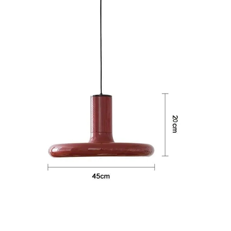 retro-style-dark-red-saucer-pendant-light-366823 Retro Style Dark Red Saucer Pendant Light 366823