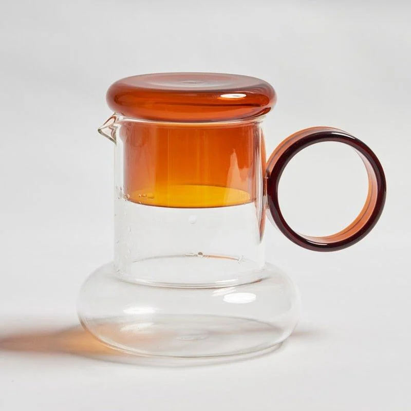 retro-style-glass-pitcher-with-lid-matching-cup-102608 Retro Style Glass Pitcher With Lid Matching Cup 102608