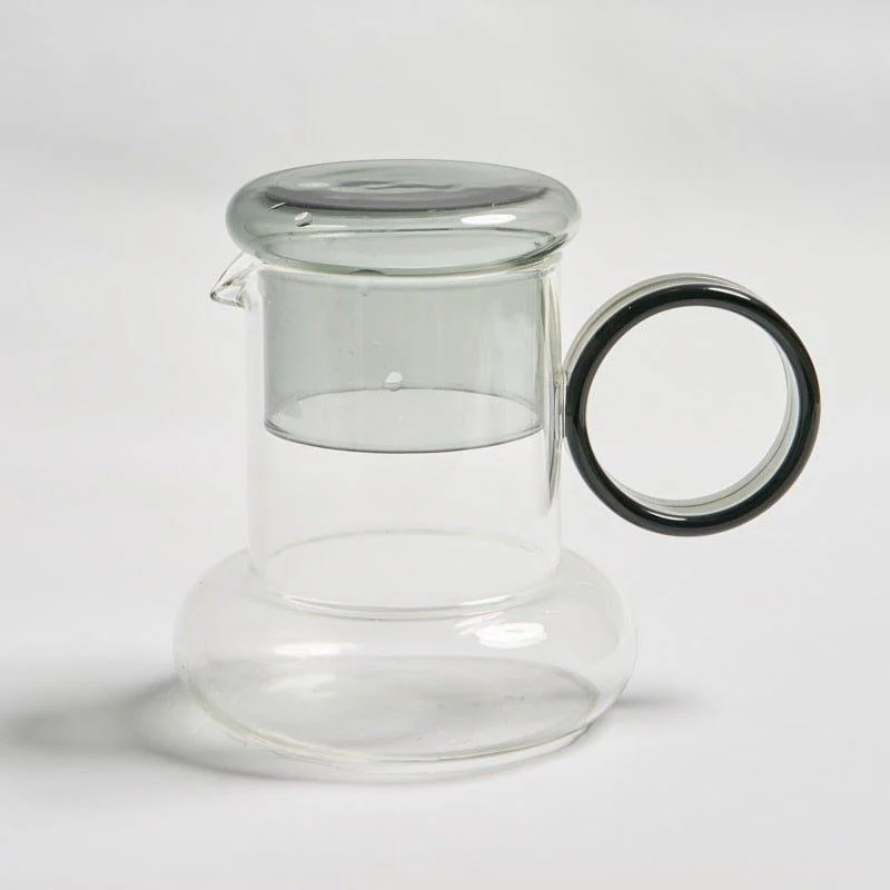 retro-style-glass-pitcher-with-lid-matching-cup-240043 Retro Style Glass Pitcher With Lid Matching Cup 240043