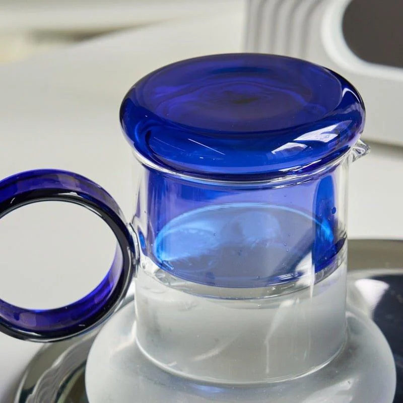 retro-style-glass-pitcher-with-lid-matching-cup-526670 Retro Style Glass Pitcher With Lid Matching Cup 526670