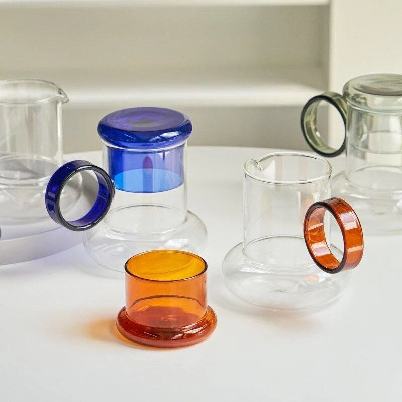 retro-style-glass-pitcher-with-lid-matching-cup-531705 Retro Style Glass Pitcher With Lid Matching Cup 531705