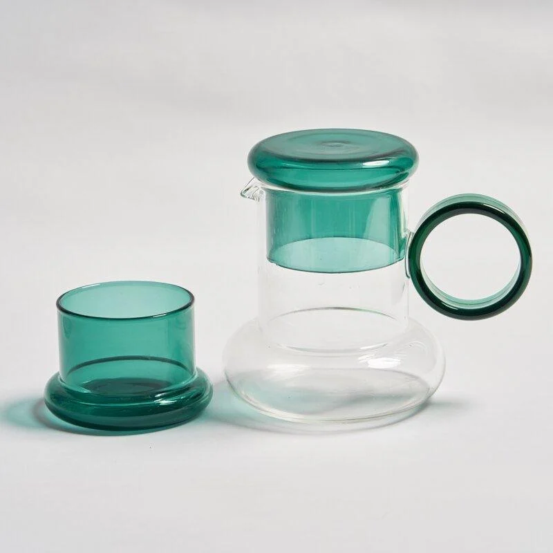 retro-style-glass-pitcher-with-lid-matching-cup-628792 Retro Style Glass Pitcher With Lid Matching Cup 628792