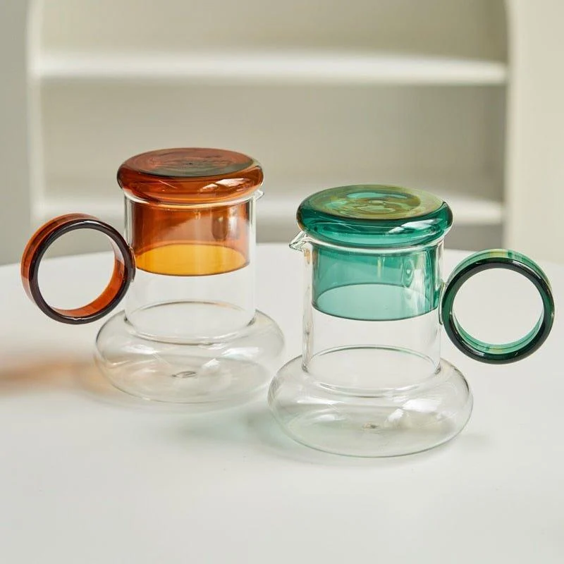 retro-style-glass-pitcher-with-lid-matching-cup-659175 Retro Style Glass Pitcher With Lid Matching Cup 659175