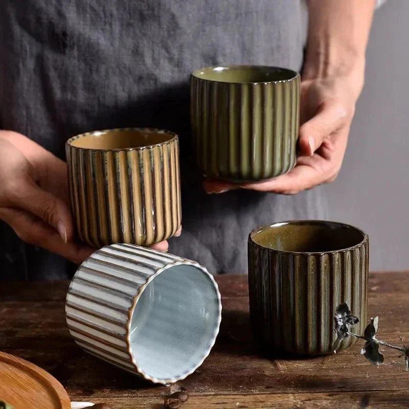 retro-style-ribbed-ceramic-tea-cup-706740 Retro Style Ribbed Ceramic Tea Cup 706740
