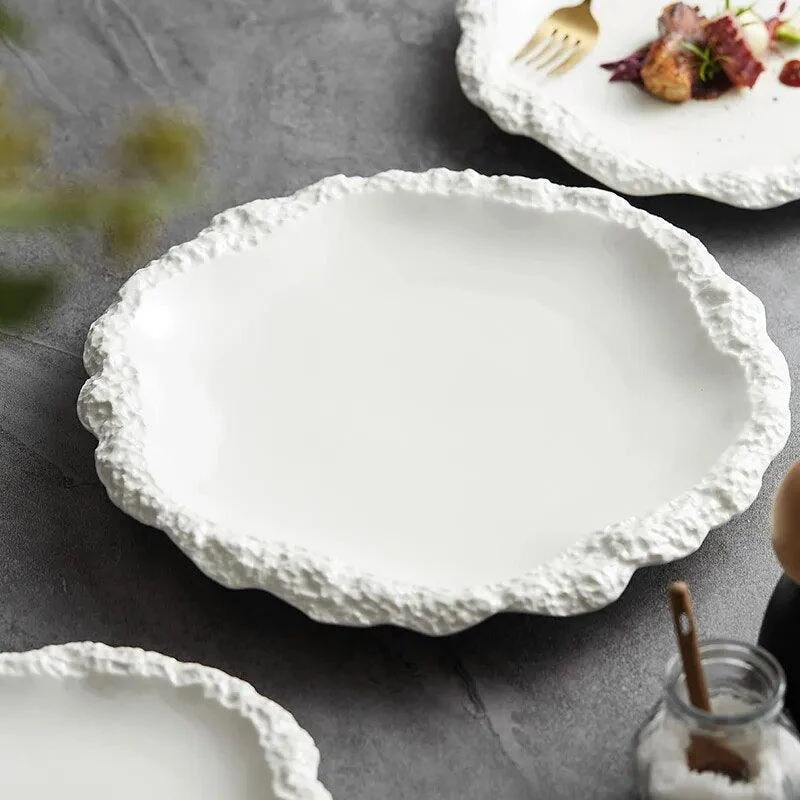 rock-pattern-edged-ceramic-serving-plate-366778 Rock Pattern Edged Ceramic Serving Plate 366778