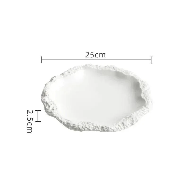 rock-pattern-edged-ceramic-serving-plate-885435 Rock Pattern Edged Ceramic Serving Plate 885435