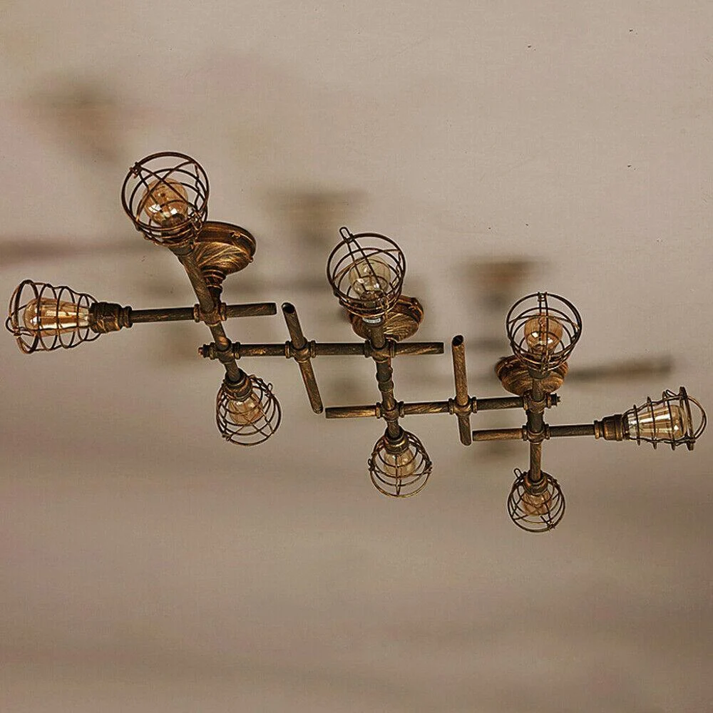 rustic-industrial-semi-flush-ceiling-light-steampunk-pipe-fixture-pendant-lamp-638875 Rustic Industrial Semi Flush Ceiling Light Steampunk Pipe Fixture Pendant Lamp 638875
