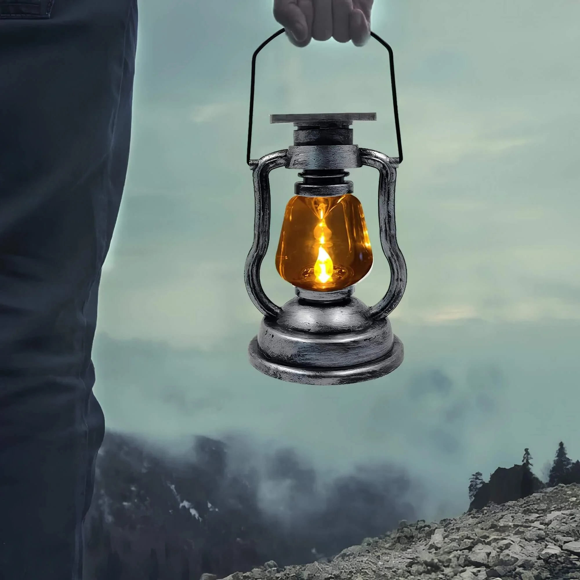 Rustikales Leuchten Retro Petroleum Tischlampe Outdoor Deko Braun Klassisch Xlumina3