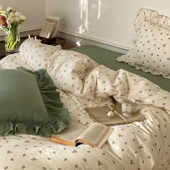 sagegreenaestheticcottagecorepeachprintbeddingset2 Sagegreenaestheticcottagecorepeachprintbeddingset2