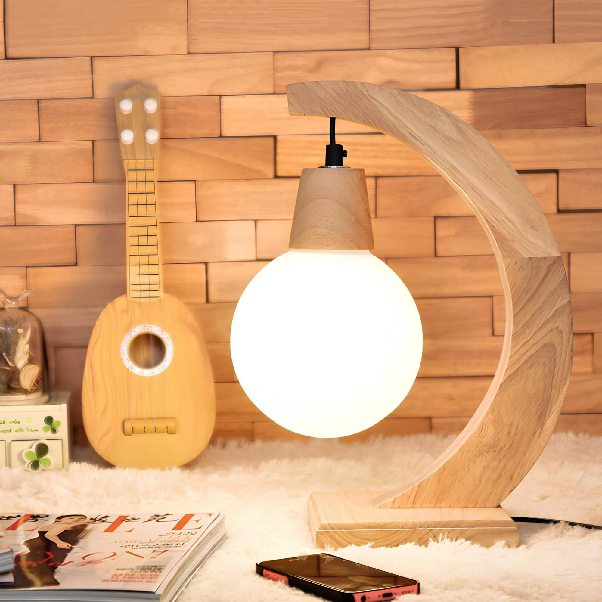 Scandilight Boog Tischlampe Nordisches Design E27 Weiss Holz Xlumina2