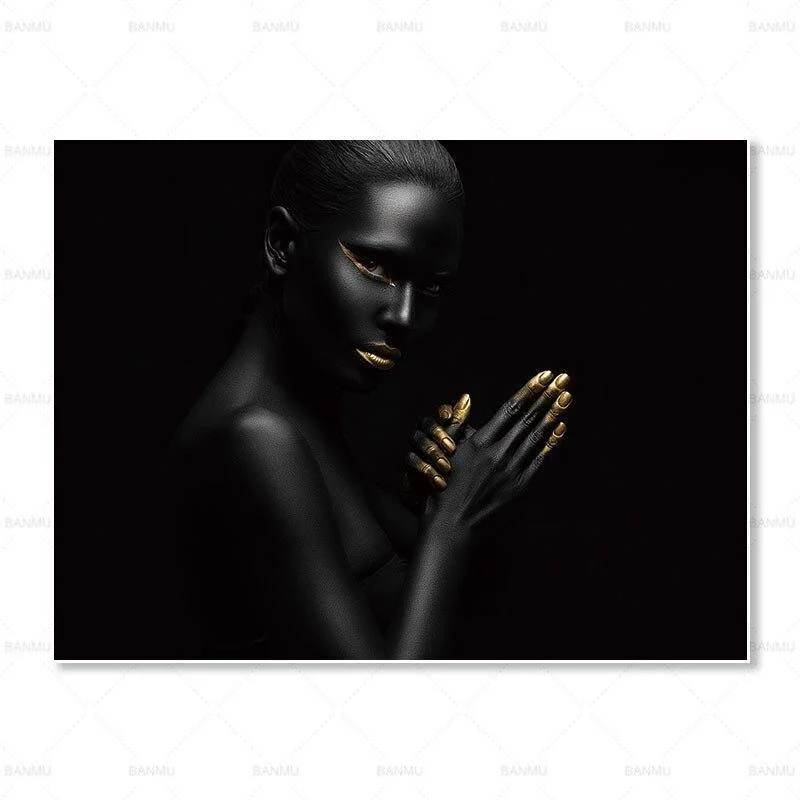senses-african-abstract-gold-black-canvas-unframed-poster-129542 Senses African Abstract Gold Black Canvas Unframed Poster 129542