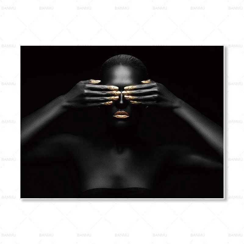 senses-african-abstract-gold-black-canvas-unframed-poster-338133 Senses African Abstract Gold Black Canvas Unframed Poster 338133