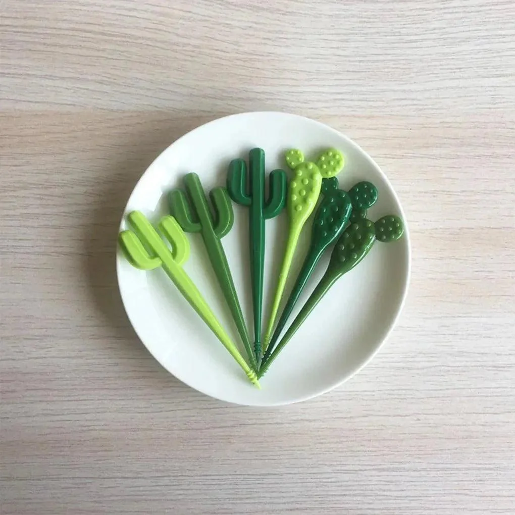 set-of-six-green-cactus-dessert-forks-390486 Set Of Six Green Cactus Dessert Forks 390486